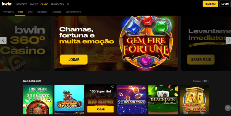Casino bwin Portugal com reputação segura e licença SRIJ
